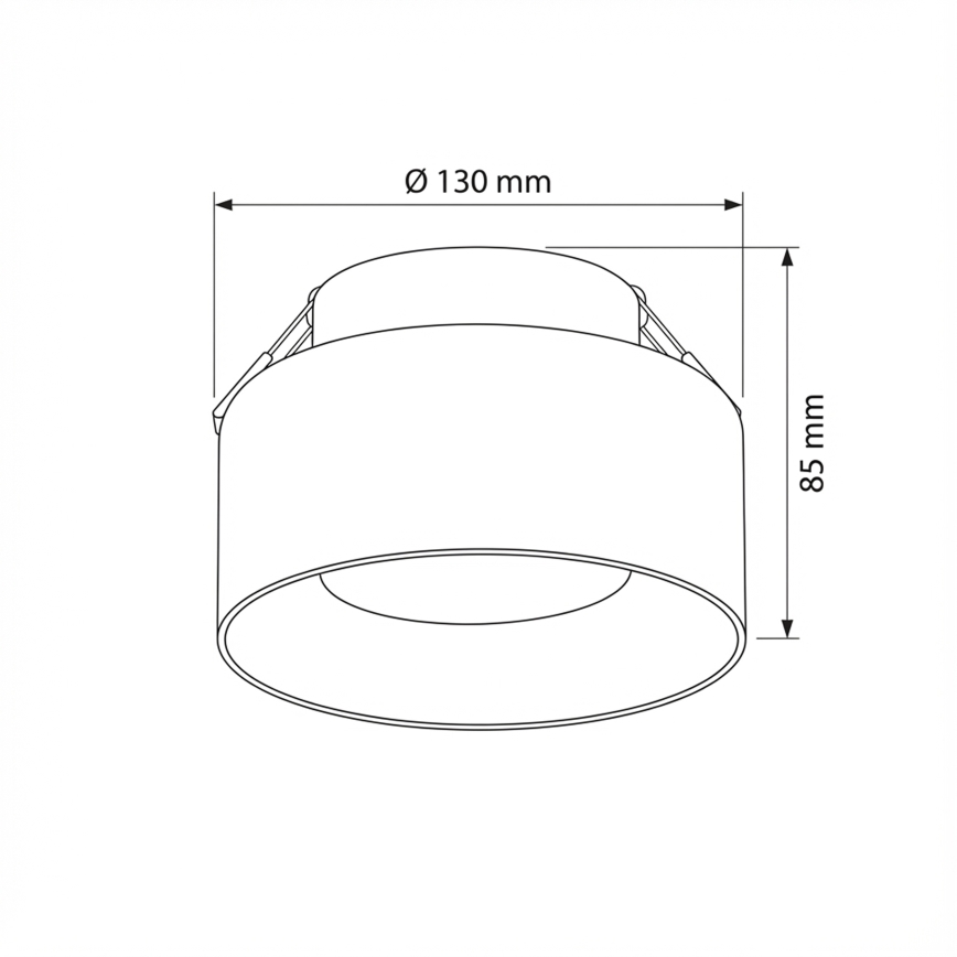 Brilagi - Süvistatav laevalgusti AURA LUX 1xGX53/30W/230V, läbimõõt 13 cm, must/suitsuhall