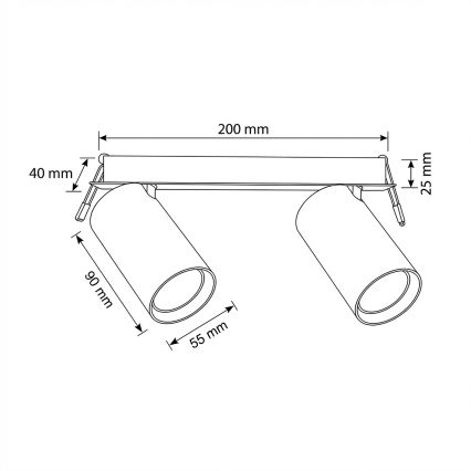 Brilagi - Süvistatav laevalgusti SELE 2xGU10/30W/230V valge