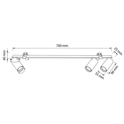 Brilagi - Süvistatav laevalgusti SELE 3xGU10/30W/230V valge