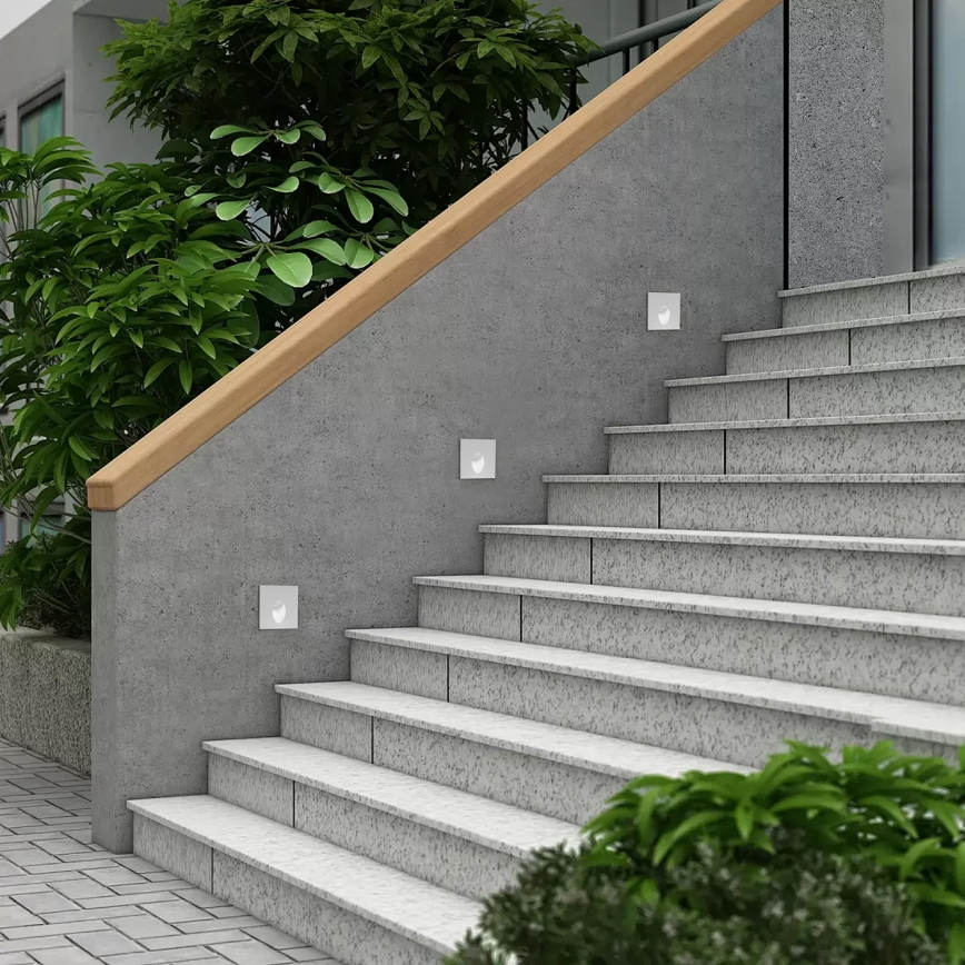 Brilagi - süvistatav LED-välisvalgusti STAIRDOT LED/2W/230V, valge, IP65, ruudukujuline