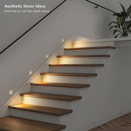 Brilagi - süvistatav LED-välisvalgusti STAIRDOT LED/2W/230V, valge, IP65, ruudukujuline