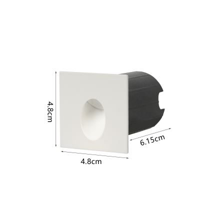 Brilagi - süvistatav LED-välisvalgusti STAIRDOT LED/2W/230V, valge, IP65, ruudukujuline