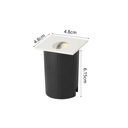 Brilagi - süvistatav LED-välisvalgusti STAIRDOT LED/2W/230V, valge, IP65, ruudukujuline