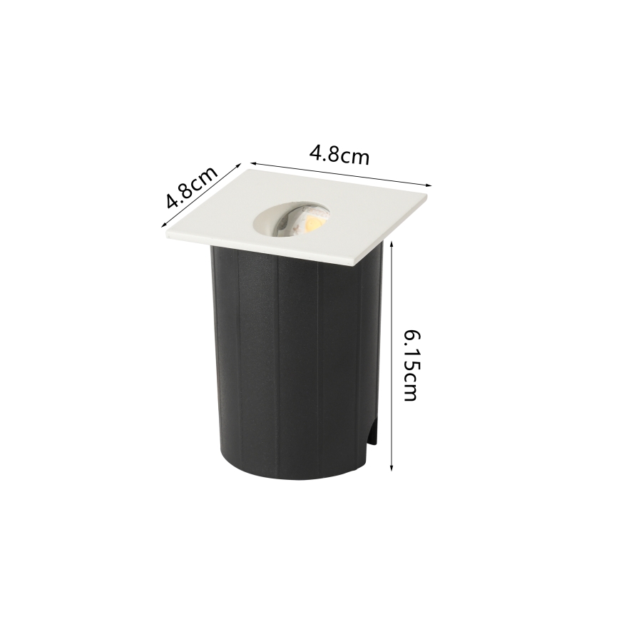 Brilagi - süvistatav LED-välisvalgusti STAIRDOT LED/2W/230V, valge, IP65, ruudukujuline