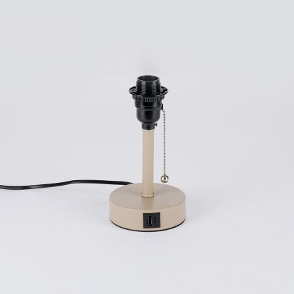 Brilagi TABLON laualamp USB-pordiga 1xE27/25W/230V beež