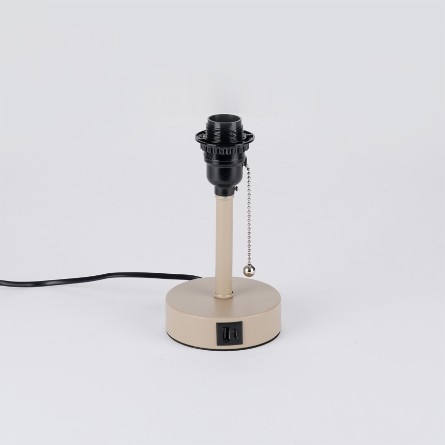 Brilagi TABLON laualamp USB-pordiga 1xE27/25W/230V beež