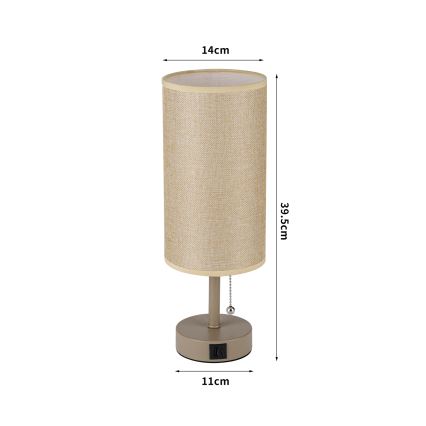 Brilagi TABLON laualamp USB-pordiga 1xE27/25W/230V beež