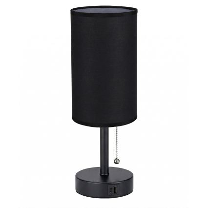 Brilagi - TABLON laualamp USB-pordiga 1xE27/25W/230V must