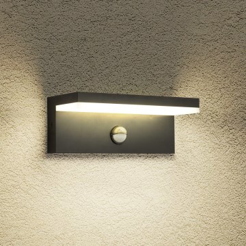 Brilagi - TESSI LED-välisseinalamp liikumisanduriga LED/10W/230V, must, IP54