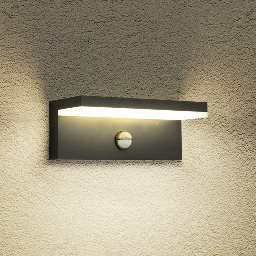 Brilagi - TESSI LED-välisseinalamp liikumisanduriga LED/10W/230V, must, IP54