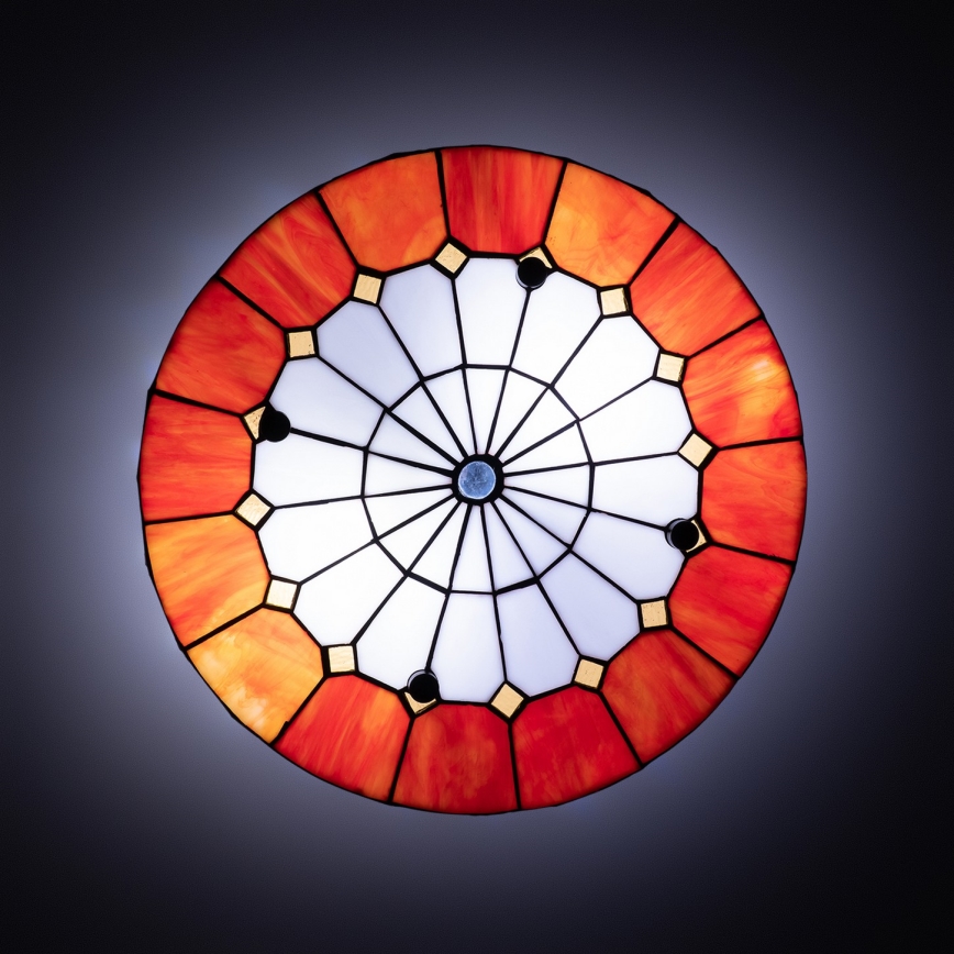 Brilagi - Tiffany-stiilis klaasvitraažiga laelamp SIENNA 3xE27/60W/230V, läbimõõt 40 cm