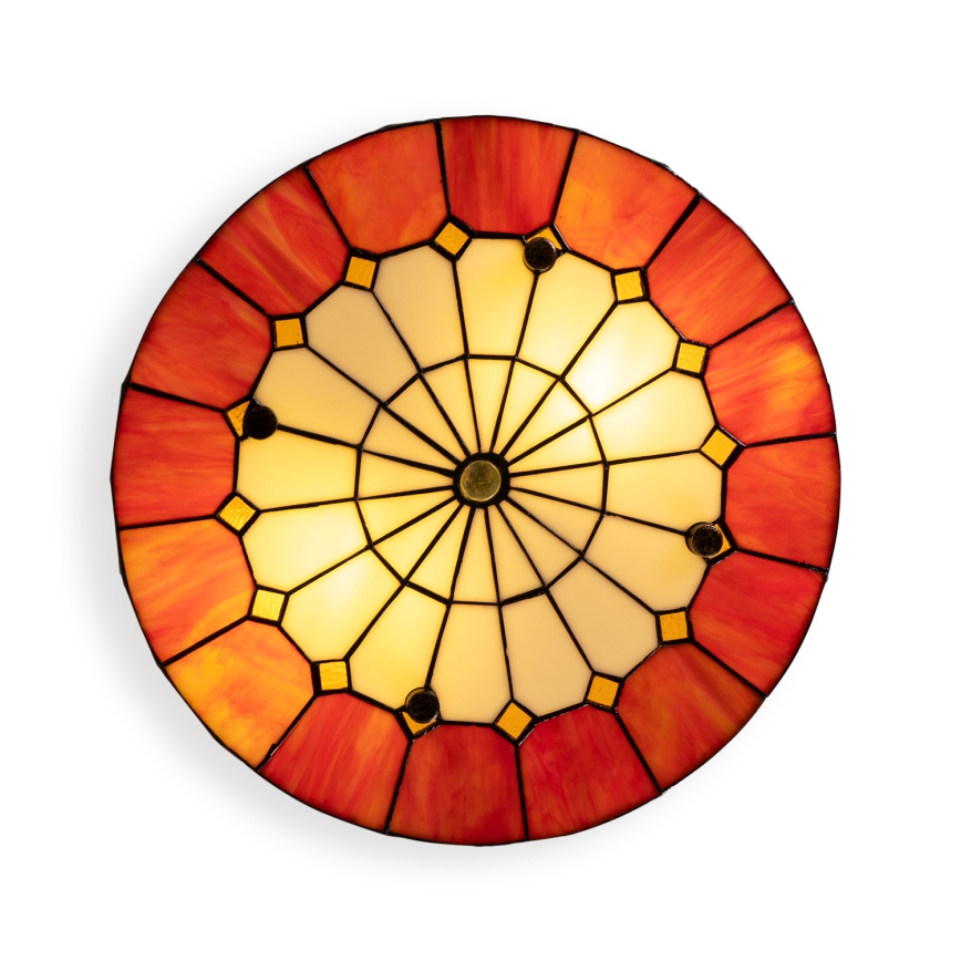 Brilagi - Tiffany-stiilis klaasvitraažiga laelamp SIENNA 3xE27/60W/230V, läbimõõt 40 cm