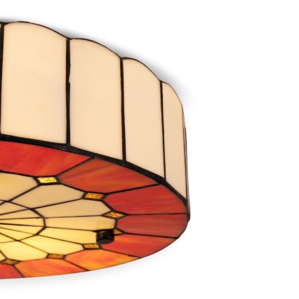 Brilagi - Tiffany-stiilis klaasvitraažiga laelamp SIENNA 3xE27/60W/230V, läbimõõt 40 cm