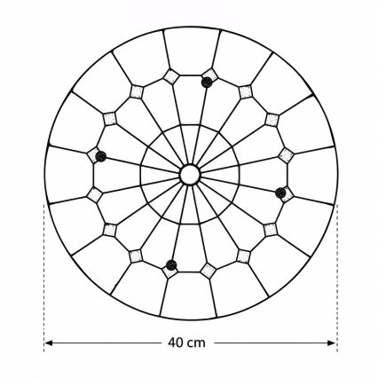 Brilagi - Tiffany-stiilis klaasvitraažiga laelamp SIENNA 3xE27/60W/230V, läbimõõt 40 cm