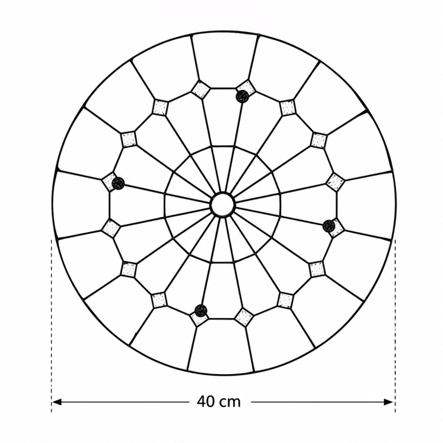 Brilagi - Tiffany-stiilis klaasvitraažiga laelamp SIENNA 3xE27/60W/230V, läbimõõt 40 cm