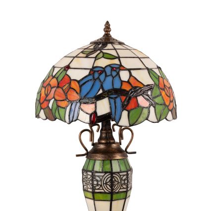 Brilagi - Tiffany-stiilis vitraažist laualamp JUNGLE 1xE27/60W/230V + 1xE14/40W