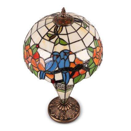 Brilagi - Tiffany-stiilis vitraažist laualamp JUNGLE 1xE27/60W/230V + 1xE14/40W