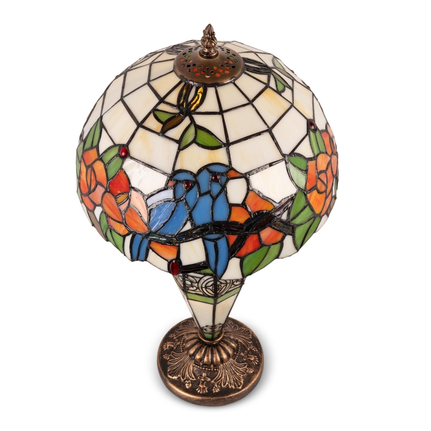 Brilagi - Tiffany-stiilis vitraažist laualamp JUNGLE 1xE27/60W/230V + 1xE14/40W
