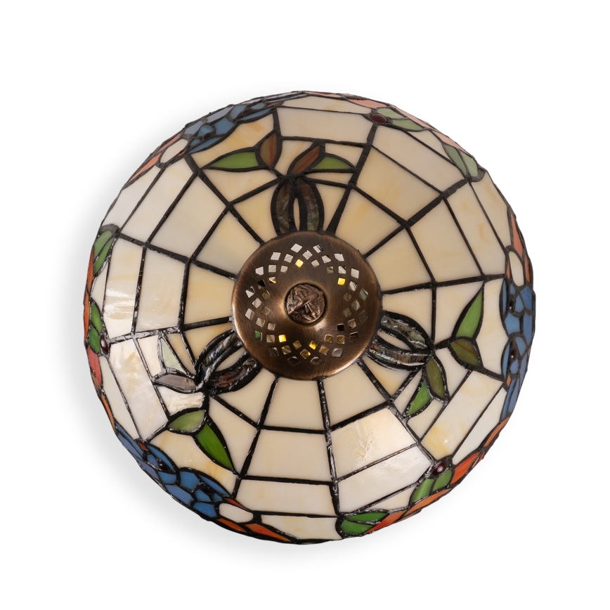 Brilagi - Tiffany-stiilis vitraažist laualamp JUNGLE 1xE27/60W/230V + 1xE14/40W
