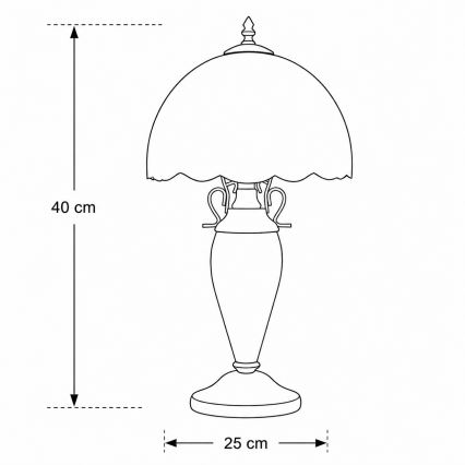 Brilagi - Tiffany-stiilis vitraažist laualamp JUNGLE 1xE27/60W/230V + 1xE14/40W