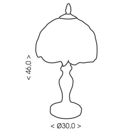 Brilagi - Tiffany-stiilis vitraažist laualamp MIRABELLA 1xE27/60W/230V