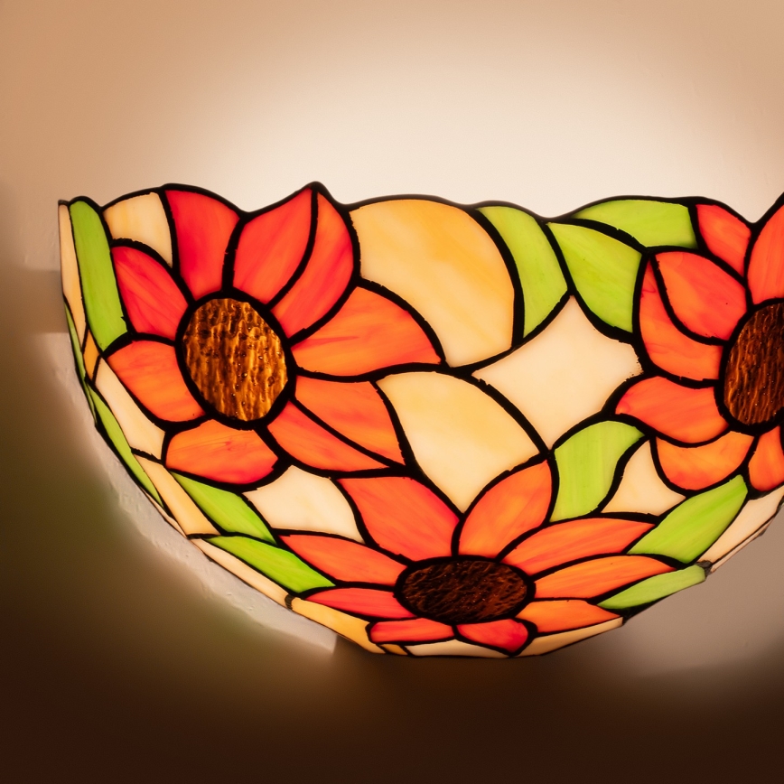 Brilagi - Tiffany-stiilis vitraažist seinavalgusti SUNFLOWER 1xE14/40W/230V