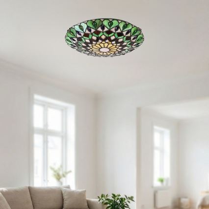 Brilagi - Tiffany-stiilis vitraažlaelamp MARGARET 2xE27/60W/230V, läbimõõt 40 cm