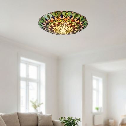 Brilagi - Tiffany-stiilis vitraažlaelamp MARGARET 2xE27/60W/230V, läbimõõt 40 cm