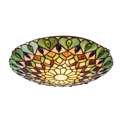 Brilagi - Tiffany-stiilis vitraažlaelamp MARGARET 2xE27/60W/230V, läbimõõt 40 cm