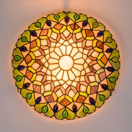 Brilagi - Tiffany-stiilis vitraažlaelamp MARGARET 2xE27/60W/230V, läbimõõt 40 cm