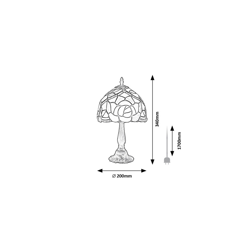 Brilagi - Tiffany-stiilis vitraažlaualamp GARLAN 1xE14/40W/230V