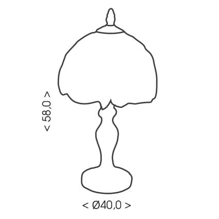 Brilagi - Tiffany-stiilis vitraažlaualamp SIENNA 2xE27/60W/230V