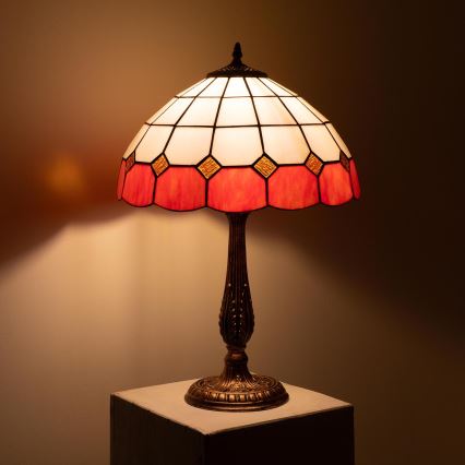 Brilagi - Tiffany-stiilis vitraažlaualamp SIENNA 2xE27/60W/230V