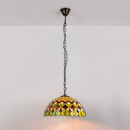 Brilagi - Tiffany-stiilis vitraažlühter ketiga MARGARET 2xE27/60W/230V