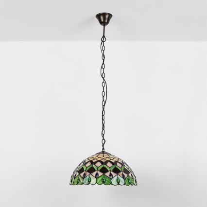 Brilagi - Tiffany-stiilis vitraažlühter ketiga MARGARET 2xE27/60W/230V