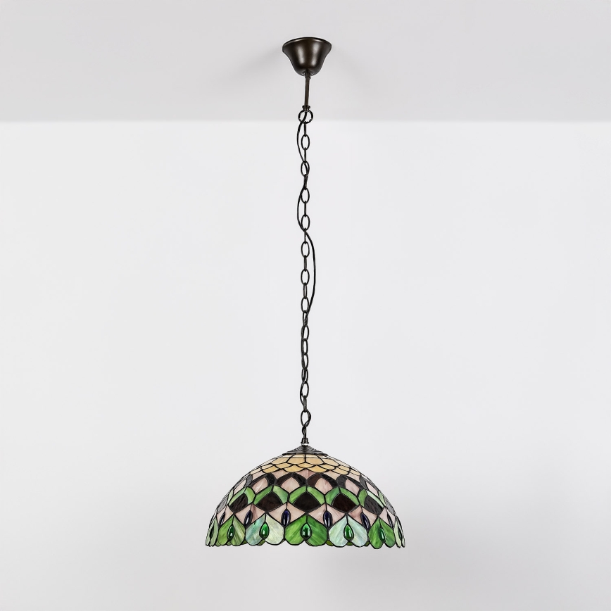 Brilagi - Tiffany-stiilis vitraažlühter ketiga MARGARET 2xE27/60W/230V