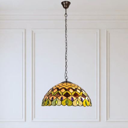 Brilagi - Tiffany-stiilis vitraažlühter ketiga MARGARET 2xE27/60W/230V