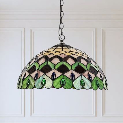 Brilagi - Tiffany-stiilis vitraažlühter ketiga MARGARET 2xE27/60W/230V