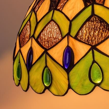 Brilagi - Tiffany-stiilis vitraažlühter ketiga MARGARET 2xE27/60W/230V