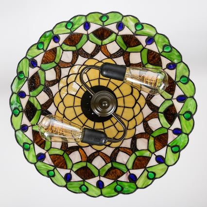 Brilagi - Tiffany-stiilis vitraažlühter ketiga MARGARET 2xE27/60W/230V