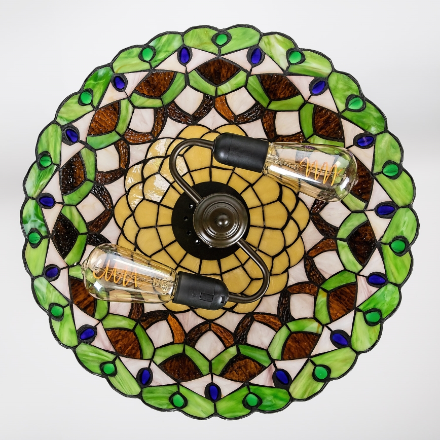 Brilagi - Tiffany-stiilis vitraažlühter ketiga MARGARET 2xE27/60W/230V