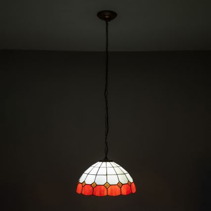 Brilagi - Tiffany-stiilis vitraažlühter ketiga SIENNA 1xE27/60W/230V läbimõõt 40 cm