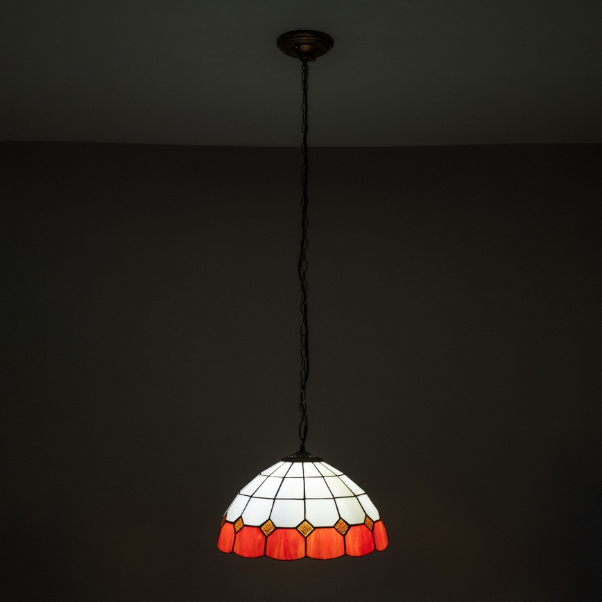 Brilagi - Tiffany-stiilis vitraažlühter ketiga SIENNA 1xE27/60W/230V läbimõõt 40 cm