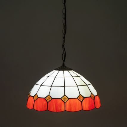Brilagi - Tiffany-stiilis vitraažlühter ketiga SIENNA 1xE27/60W/230V läbimõõt 40 cm