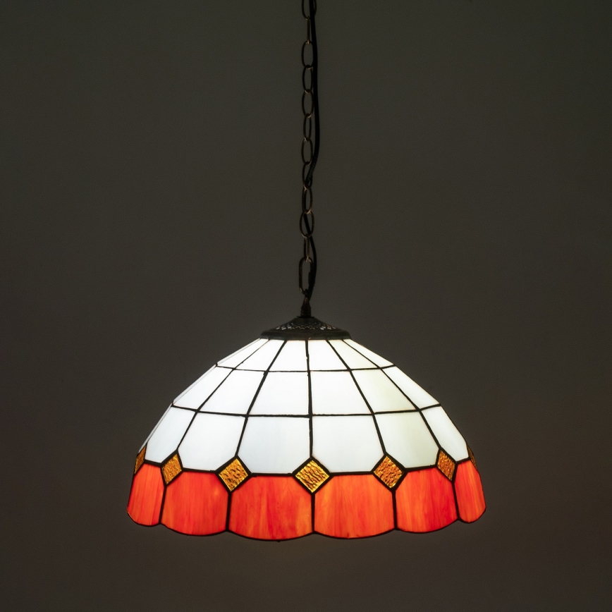 Brilagi - Tiffany-stiilis vitraažlühter ketiga SIENNA 1xE27/60W/230V läbimõõt 40 cm