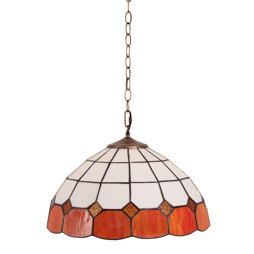 Brilagi - Tiffany-stiilis vitraažlühter ketiga SIENNA 1xE27/60W/230V läbimõõt 40 cm