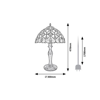 Brilagi - Tiffany-vitraaž laualamp MARGARET 1xE27/40W/230V