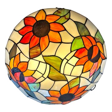 Brilagi - Tiffany-vitraažiga laelamp SUNFLOWER 2xE27/60W/230V Ø 40 cm