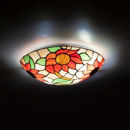 Brilagi - Tiffany-vitraažiga laelamp SUNFLOWER 2xE27/60W/230V Ø 40 cm