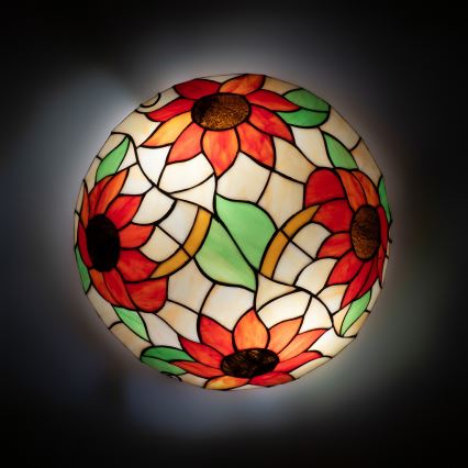 Brilagi - Tiffany-vitraažiga laelamp SUNFLOWER 2xE27/60W/230V Ø 40 cm